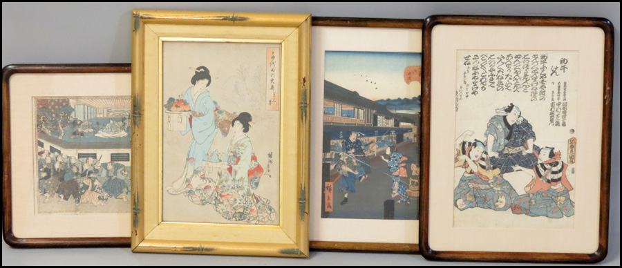 GROUP OF FOUR ASSORTED FRAMED JAPANESE 17761c