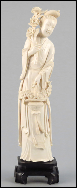 CARVED IVORY FEMALE FIGURE On 17762f