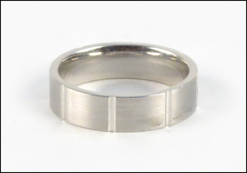 CONTEMPORARY BRUSHED PLATINUM RING  1776aa