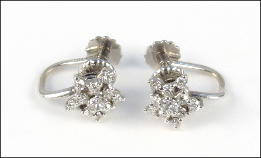 PAIR OF DIAMOND AND 14 KARAT WHITE 1776bd