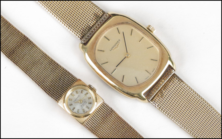 PRIOSA LADYS 14 KARAT YELLOW GOLD WATCH.