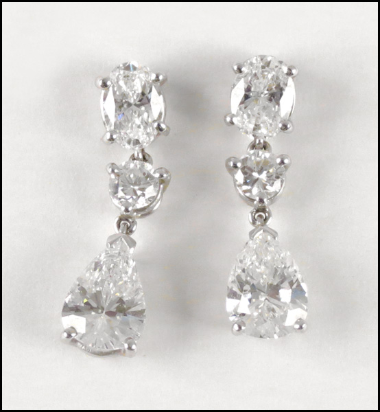 PAIR OF DIAMOND AND 14 KARAT WHITE