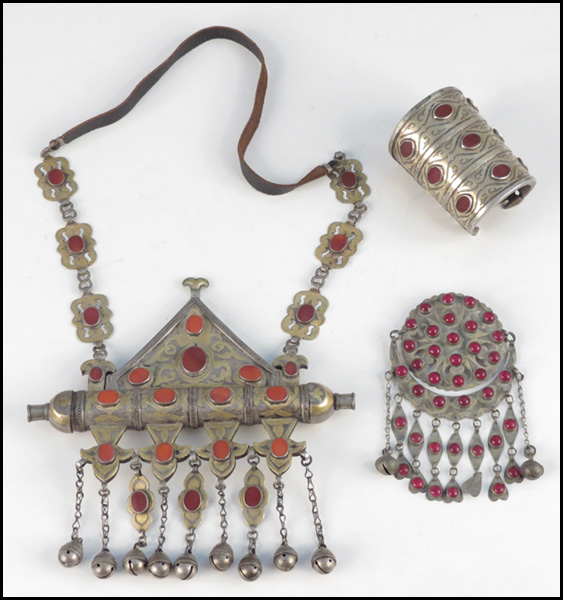 TURKOMAN TRIBAL SILVER JEWELRY. Comprised