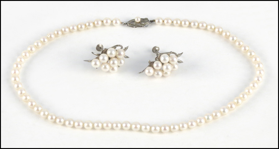 PAIR OF PEARL CLUSTER AND STERLING 17771d