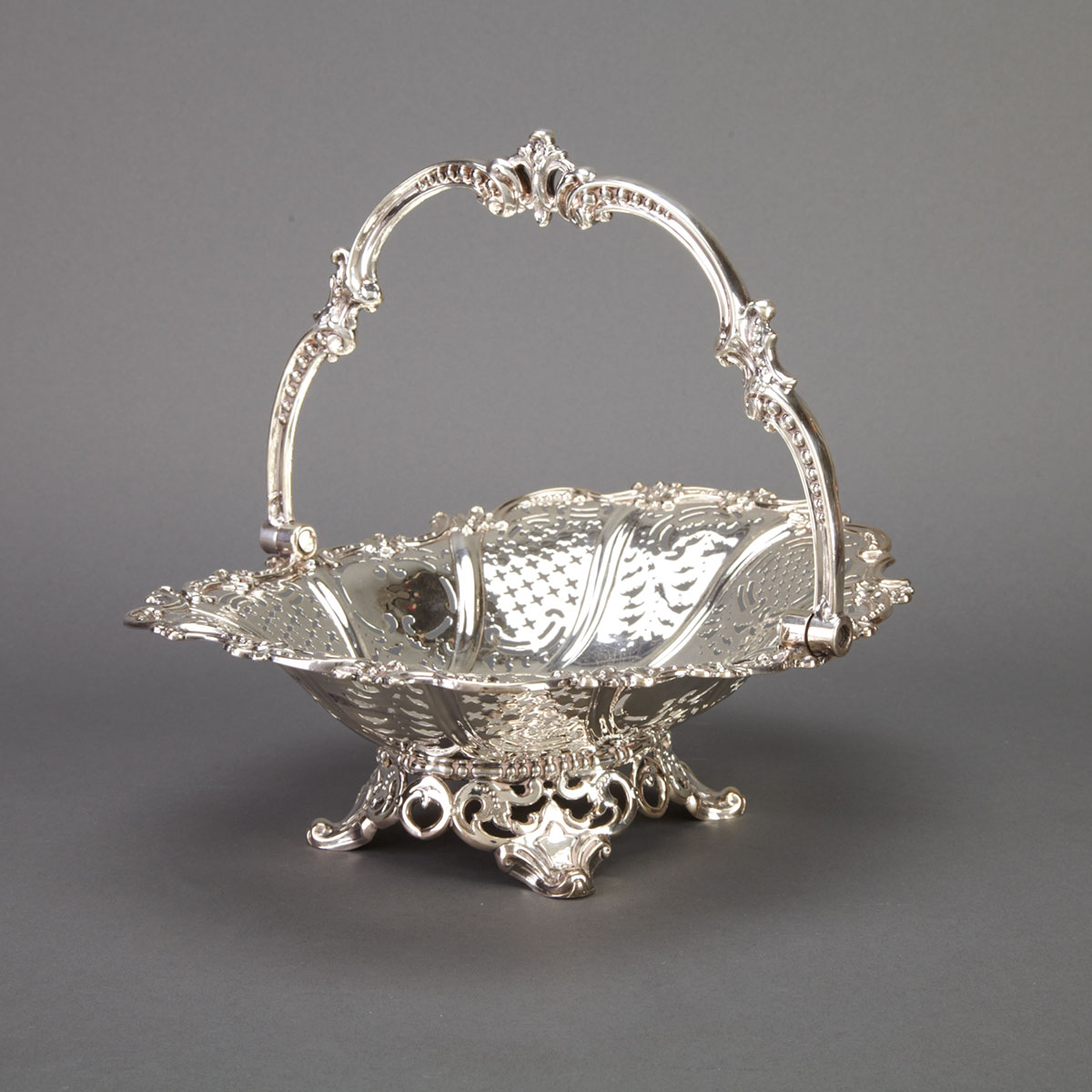 Victorian Silver Pierced Oval Cake