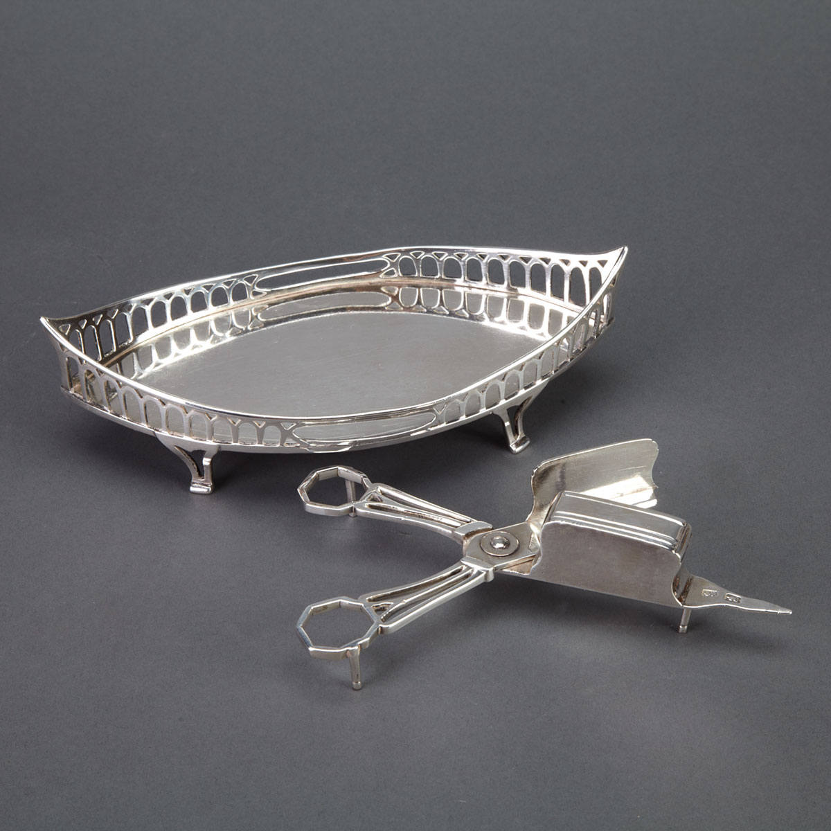 Portuguese Silver Snuffers and Tray