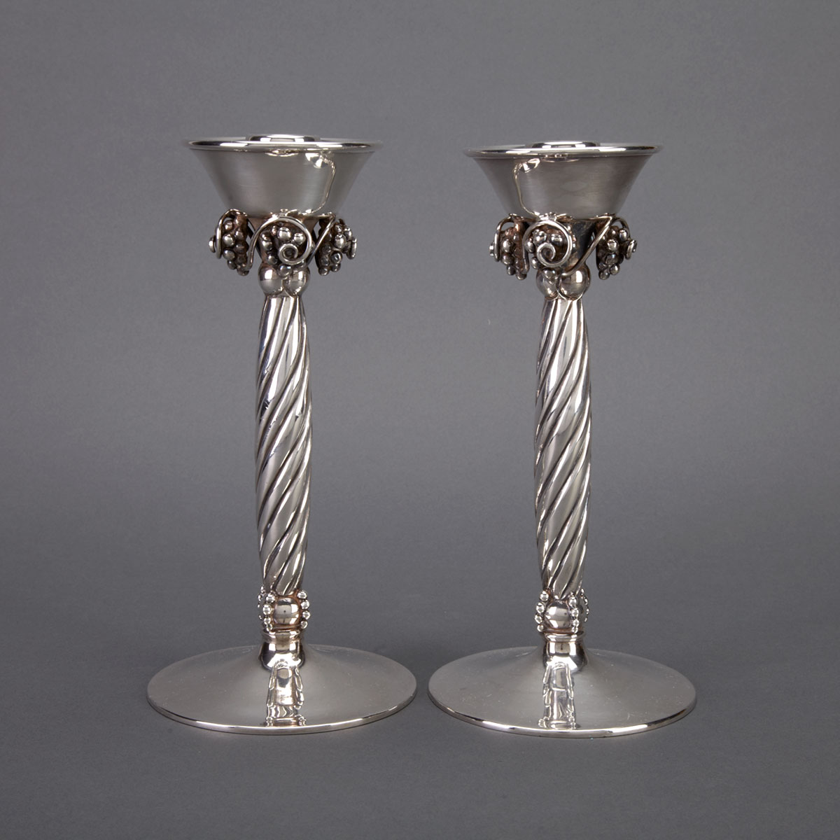 Pair of Mexican Silver Candlesticks 17778f