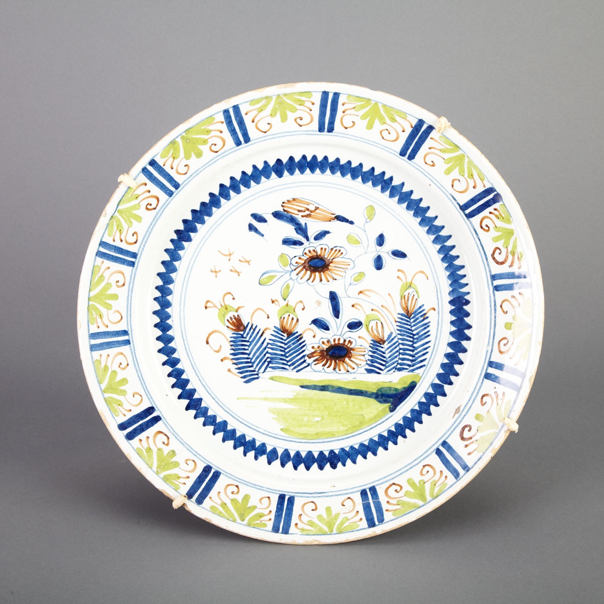 Delft Polychrome Charger 18th century 1777c9