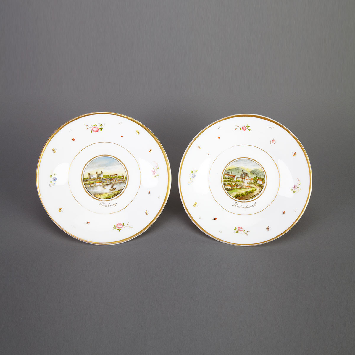 Pair of Bohemian Enameled Opaque White