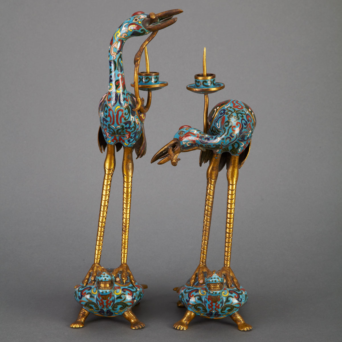 Pair of Chinese Cloisonne Enamelled