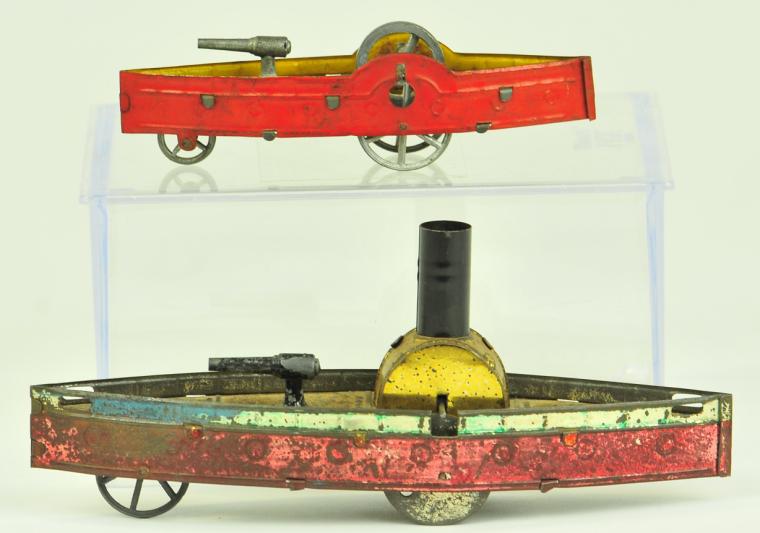 LOT OF TWO ROSSIGNOL TIN BOATS 17788a