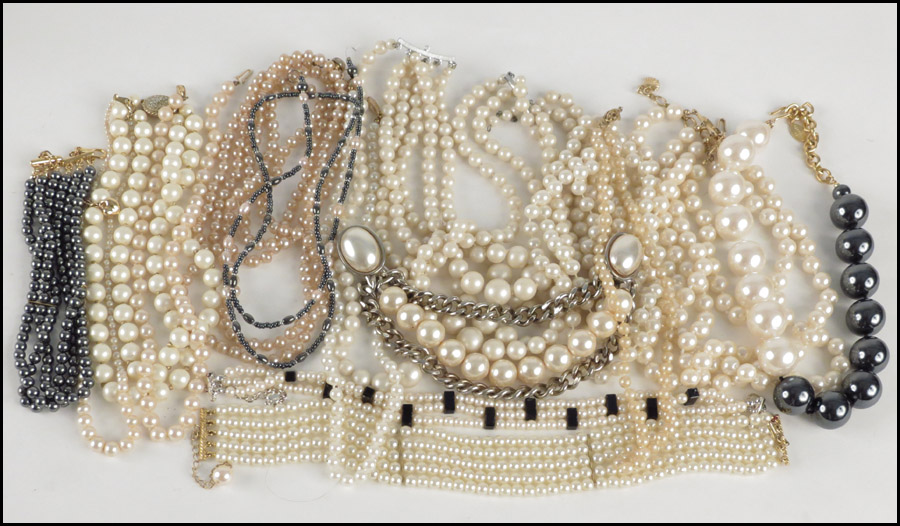 COLLECTION OF FAUX PEARL NECKLACES  1779f2