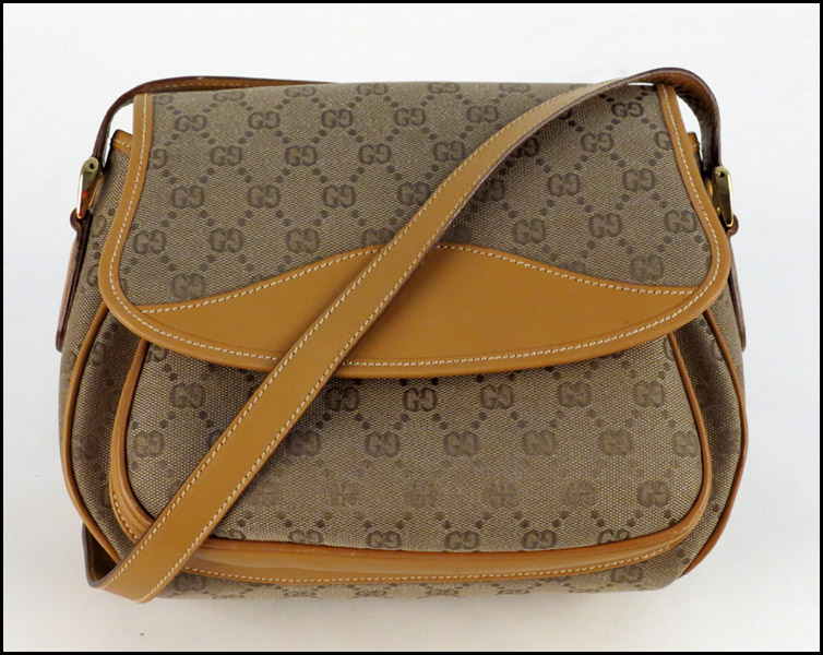 GUCCI MONOGRAMMED CANVAS AND LEATHER 177a1b