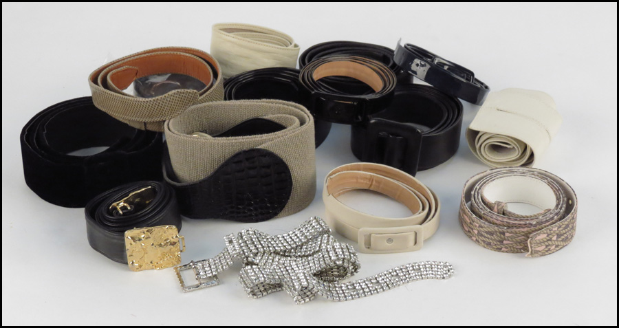 COLLECTION OF LADY'S BELTS. Including