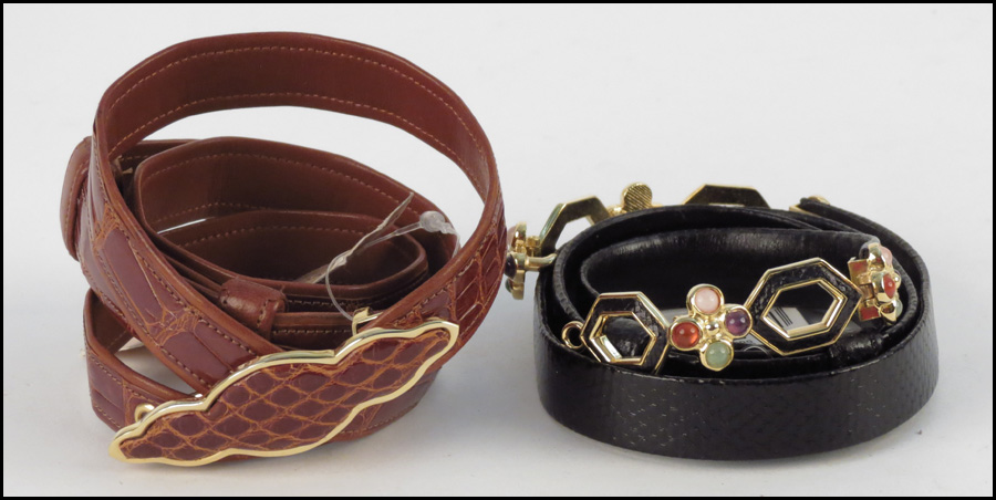 TWO JUDITH LEIBER BELTS Includes 177a7b