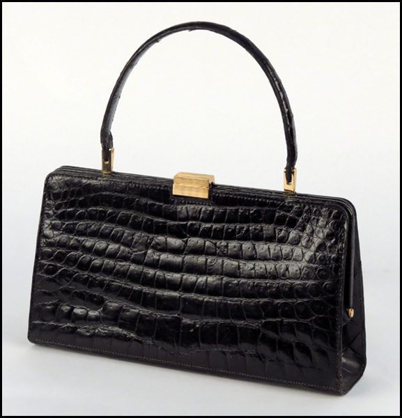 FRENCH BLACK ALLIGATOR HANDBAG  177abb