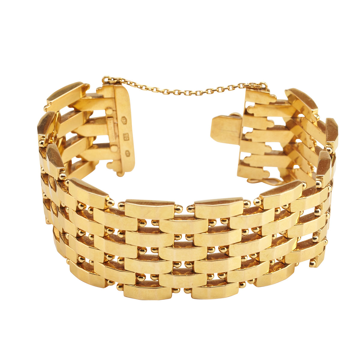 Italian 18k Yellow Gold Strap Bracelet