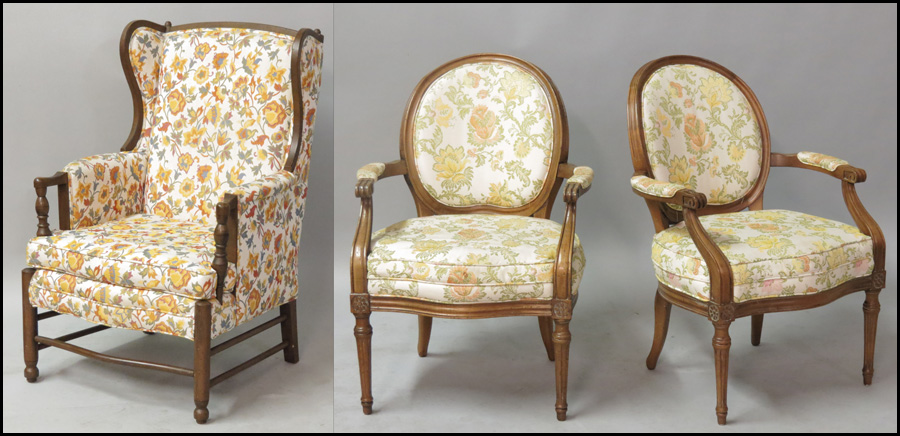 PAIR OF LOUIS XVI STYLE UPHOLSTERED 177bbb