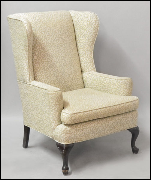 UPHOLSTERED WINGBACK CHAIR. H: