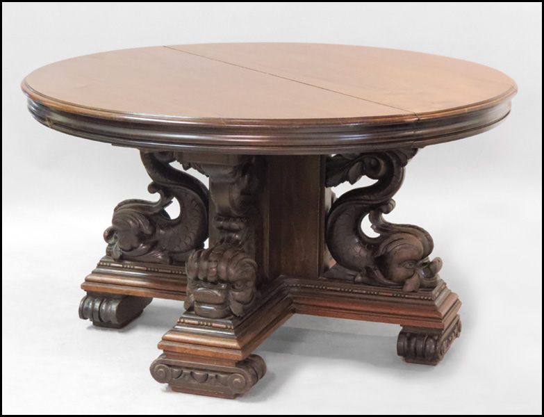 LATE 19TH CENTURY CARVED WALNUT DINING