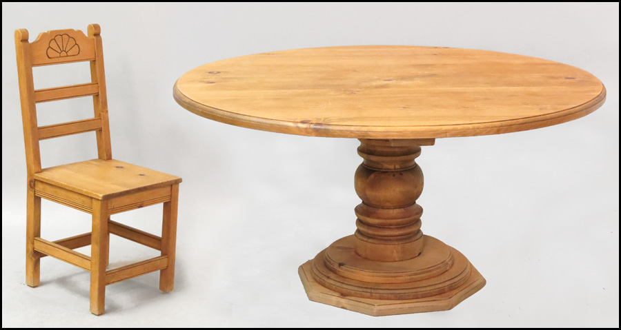 OAK DINING SUITE. Comprising one round