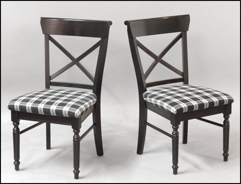 PAIR OF EBONIZED WOOD SIDE CHAIRS  177c10