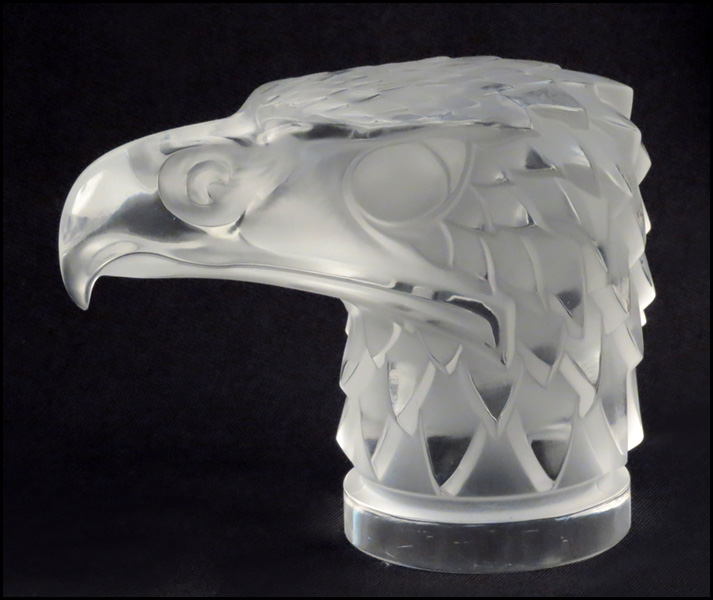 LALIQUE GLASS EAGLE HEAD Signed 177c3c