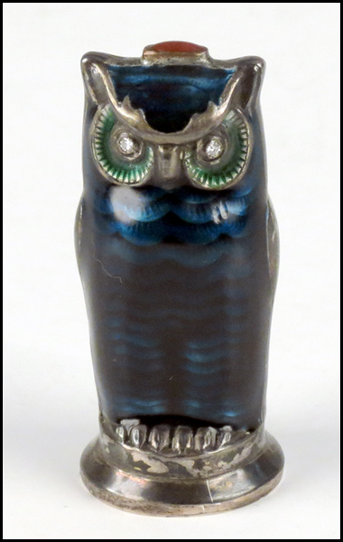 RUSSIAN ENAMEL OWL Bearing Russian 177c52