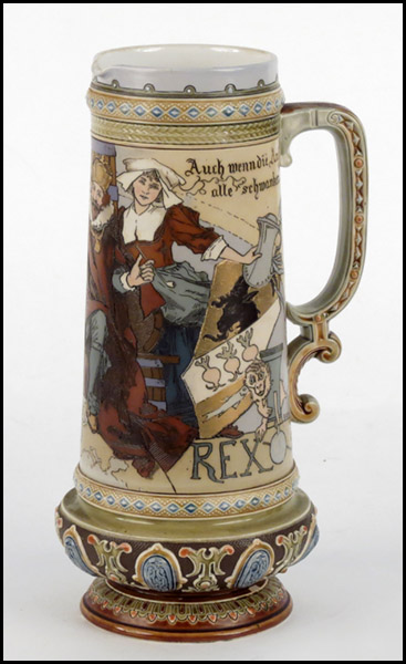 METTLACH STEIN. H. Schlitt Gambrinus