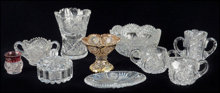 COLLECTION OF BRILLIANT CUT GLASS.