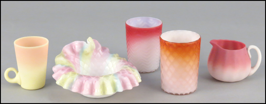 PEACH QUILTED SATIN GLASS CUP. Together