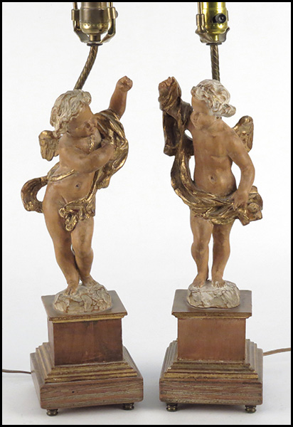 PAIR OF PARCEL GILT CARVED FRUITWOOD 177ce5