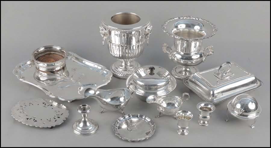 COLLECTION OF STERLING AND SILVERPLATE