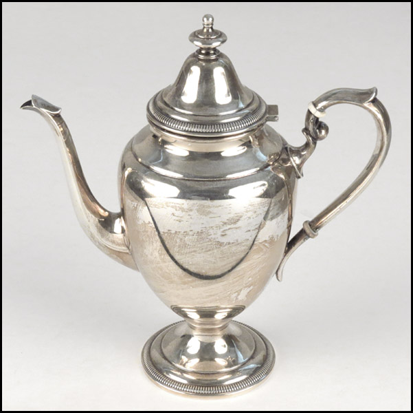 FISHER STERLING SILVER COFFEE POT. Height: