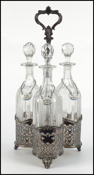 SET OF THREE CRYSTAL DECANTERS  177d2b