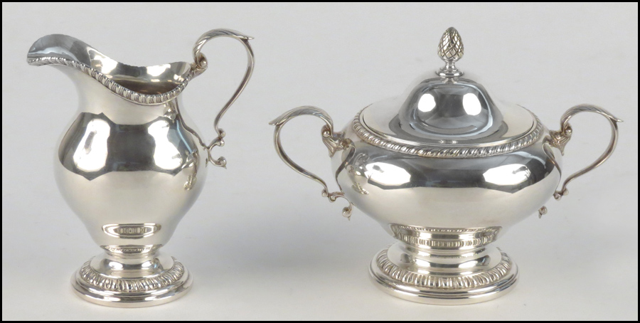 STERLING SILVER CREAMER AND COVERED