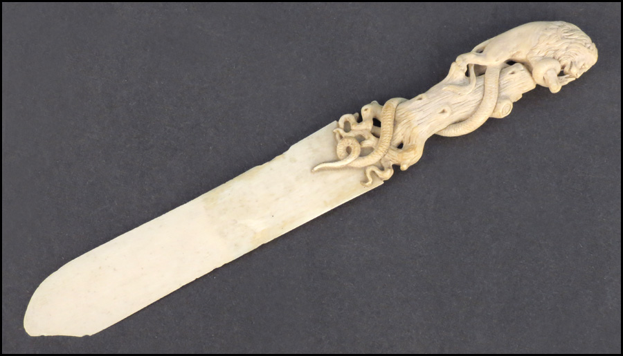 CONTINENTAL CARVED IVORY PAGE TURNER.