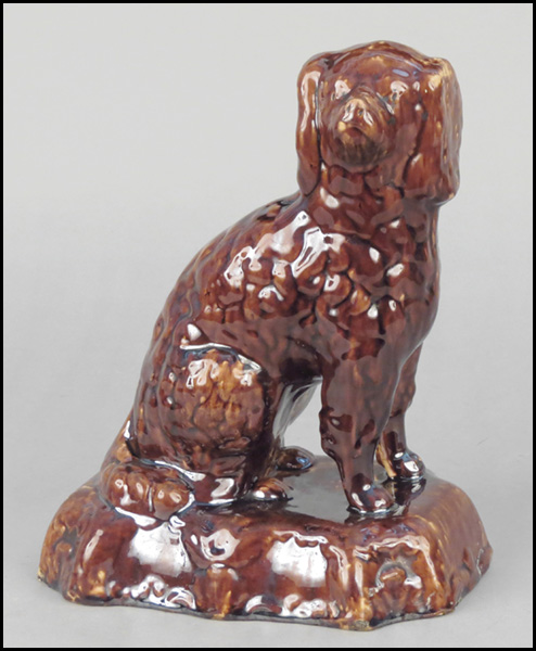 BENNINGTON POTTERY STYLE DOG. H: 10.5