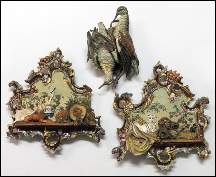 PAIR OF CONTINENTAL MAJOLICA PLAQUES  177eaa