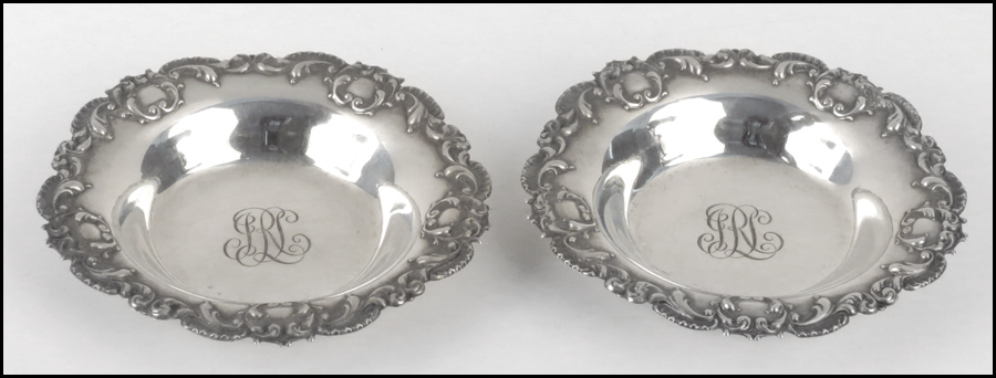 PAIR OF AMERICAN STERLING SILVER DISHES.