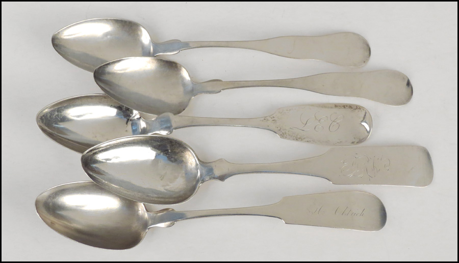 PAIR OF NASHUA COIN SILVER SPOONS.