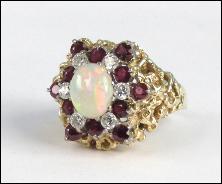 18 KARAT YELLOW GOLD OPAL GARNET 177f5a