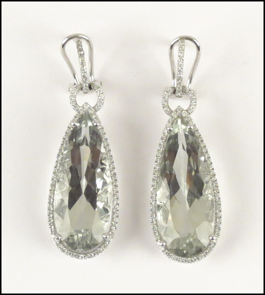 18 KARAT WHITE GOLD GREEN AMETHYST