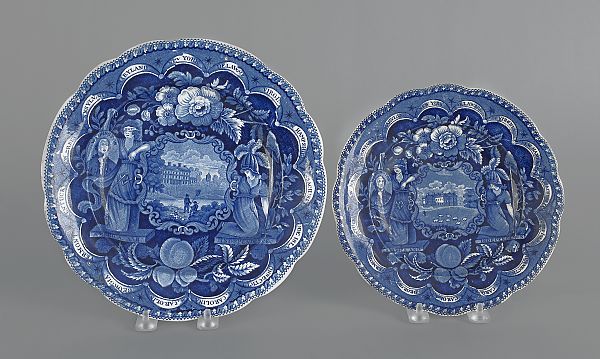 Two Historical blue Staffordshire 1758ae