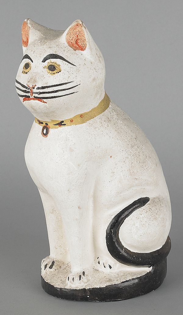 Pennsylvania chalkware cat 19th 1758c3