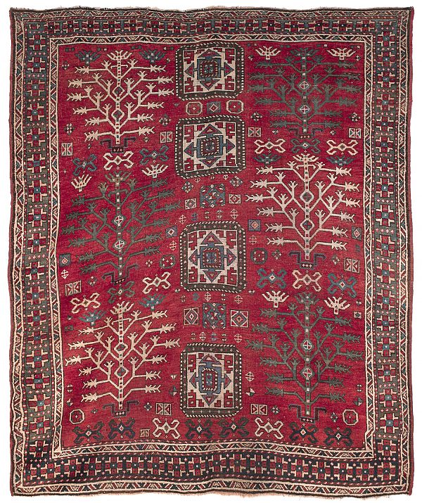 Kazak carpet ca 1900 with unusual 17597e