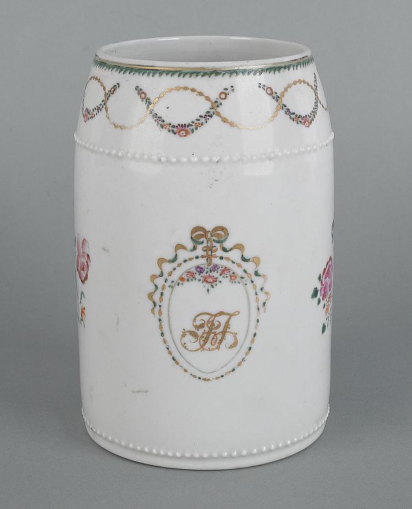 Chinese export porcelain tankard 19th