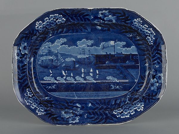 Historical blue Staffordshire platter 1759b2