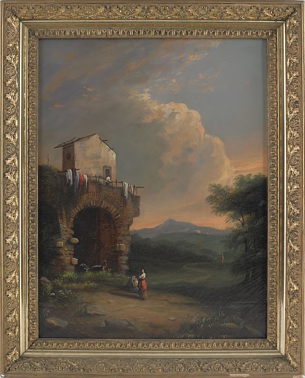 Oil on canvas rural Continental