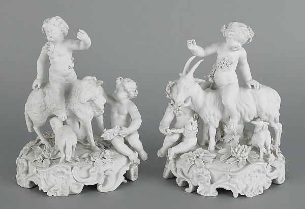 Pair of Sevres Parian figural groups